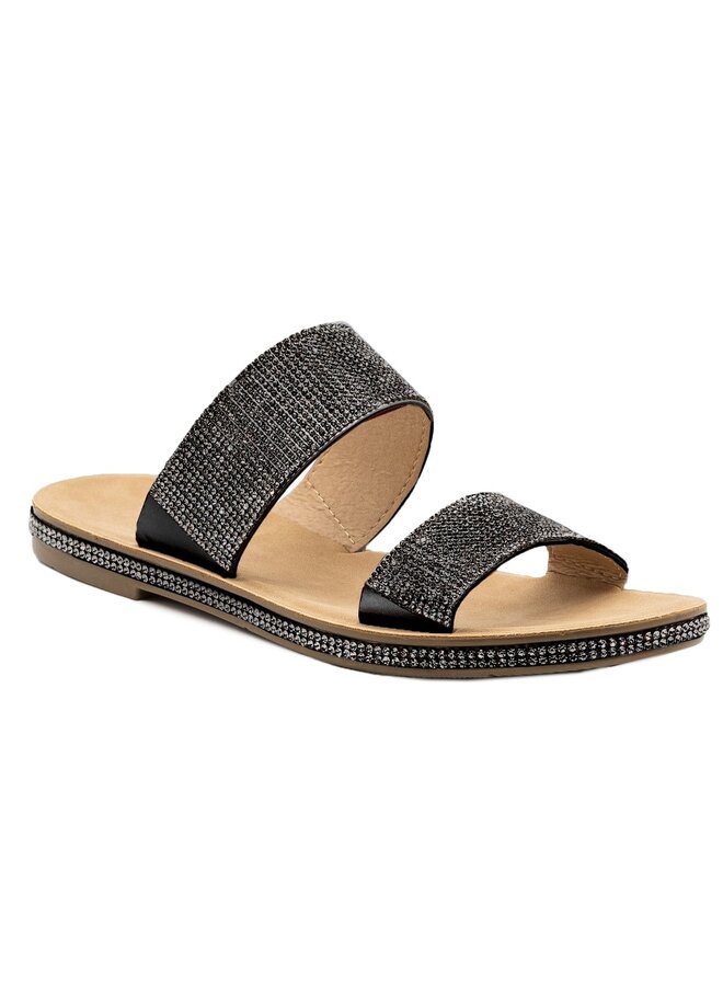 Tyson-9 Flat Sandal - Black Pu