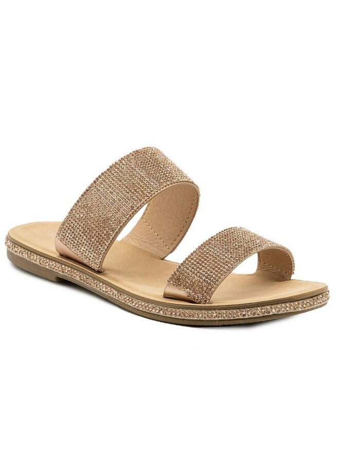 Tyson-9 Flat Sandal - Rose Gold Pu