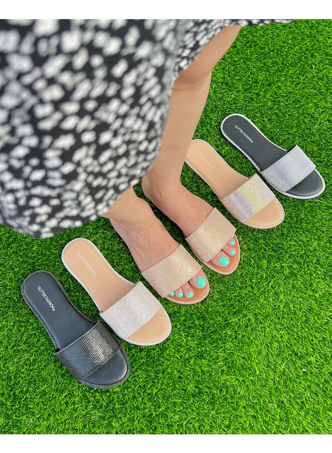 Lily Flat Sandals - Rose Gold Pu