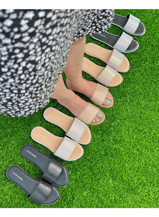 Lily Flat Sandals - Rose Gold Pu
