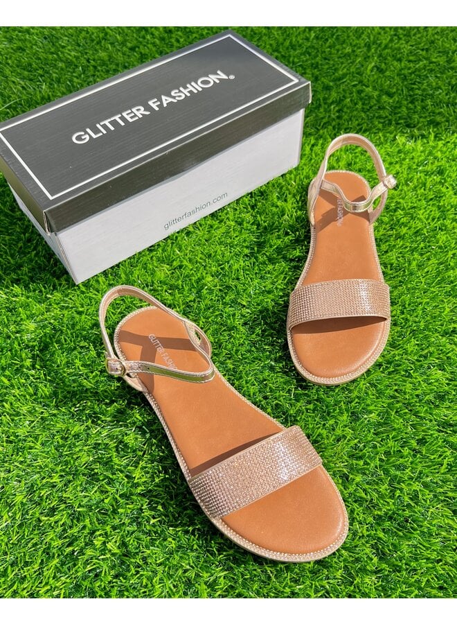 Tulip Flat Sandals - Rose Gold