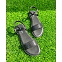Tulip Flat Sandals - Black/Black