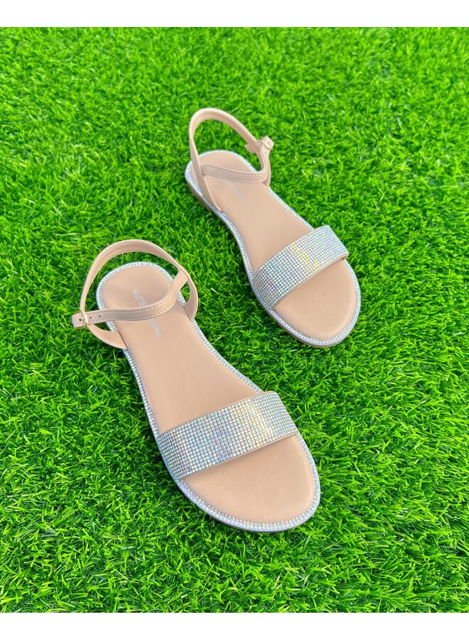 Tulip Flat Sandals - Nude Multi