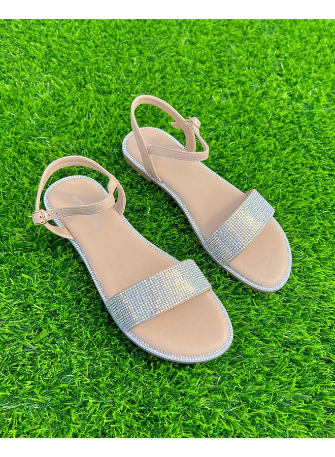 Tulip Flat Sandals - Nude Multi