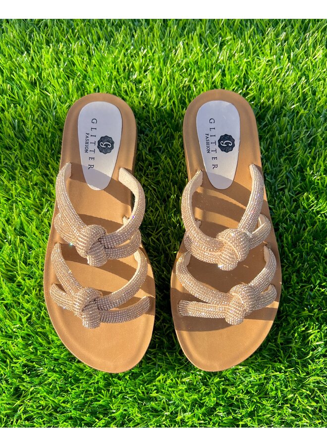 Sol-88 Flat Sandal - Rose Gold