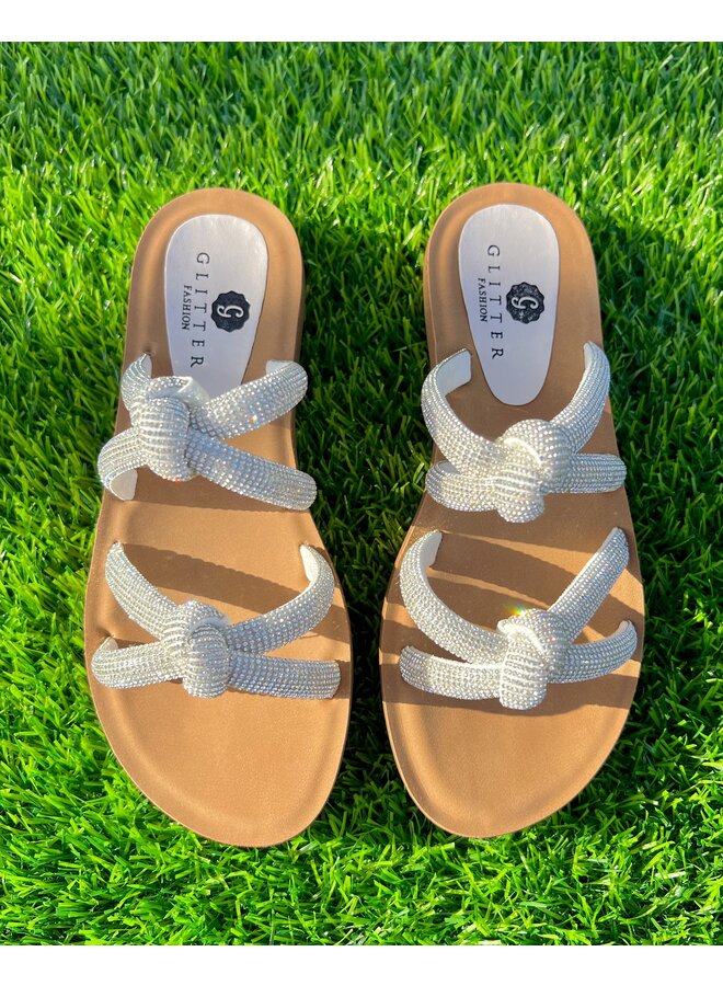 Sol Flat Sandal - Silver