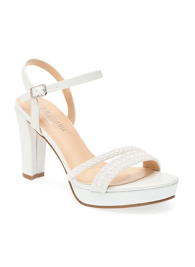 Amara-2 Dressy Heel - White Pearl