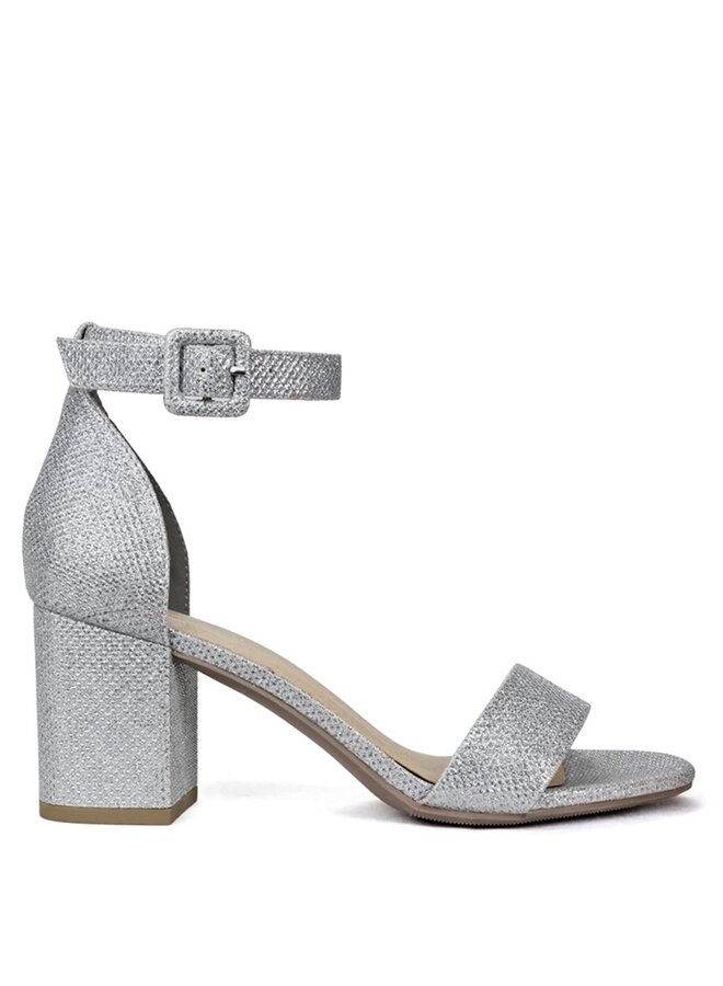 Cake Shine Casual Heels - Silver Shimmer