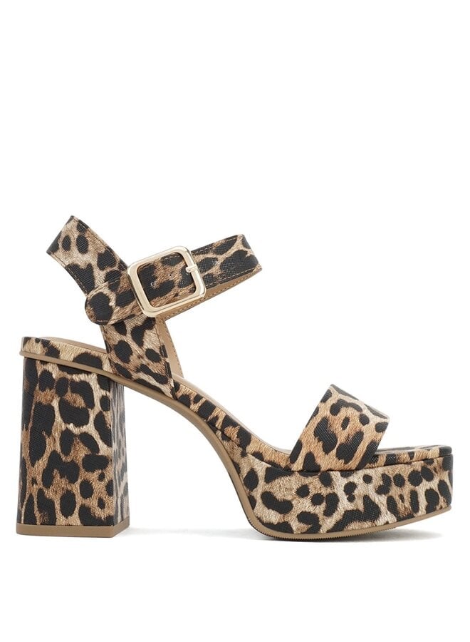 Macey Casual Heels - Leopard Pu