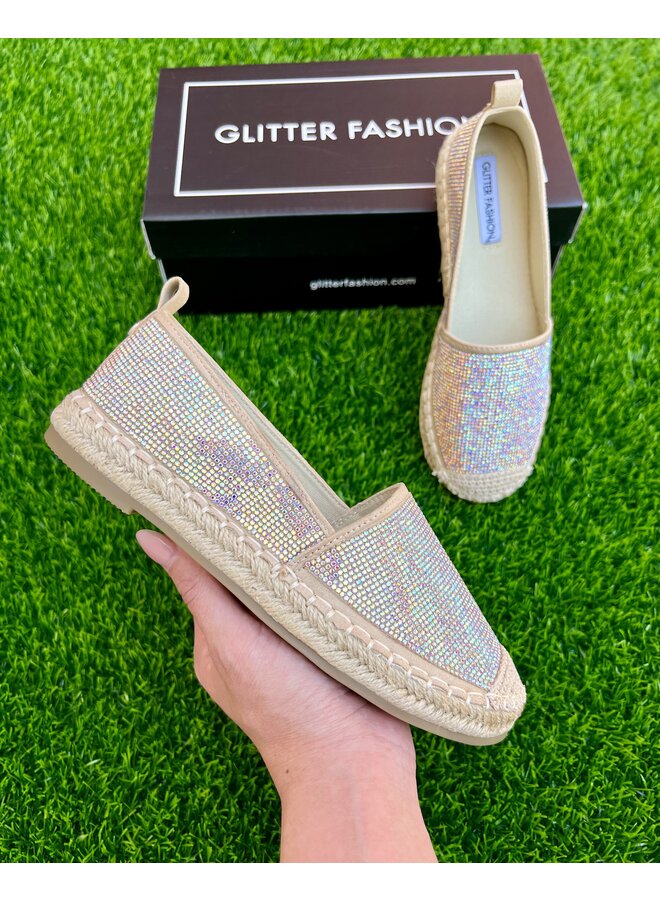 Lotus Rhinestone Espadrilles - Holographic