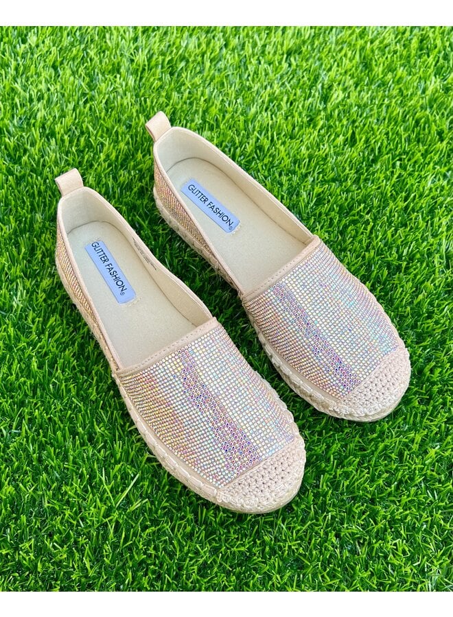 Lotus Rhinestone Espadrilles - Holographic