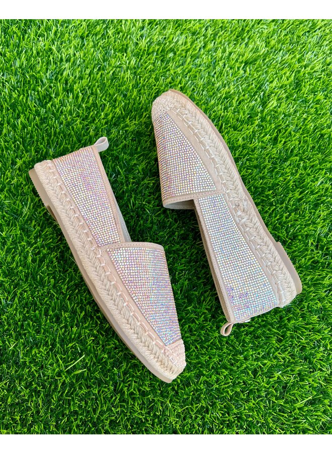 Lotus Rhinestone Espadrilles - Holographic