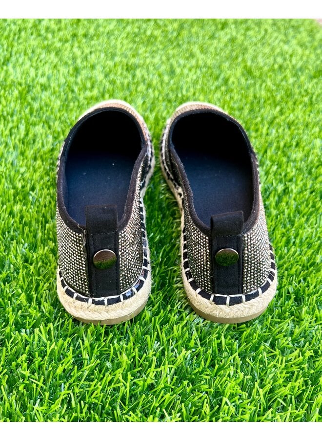 Lotus Rhinestone Espadrilles - Pewter