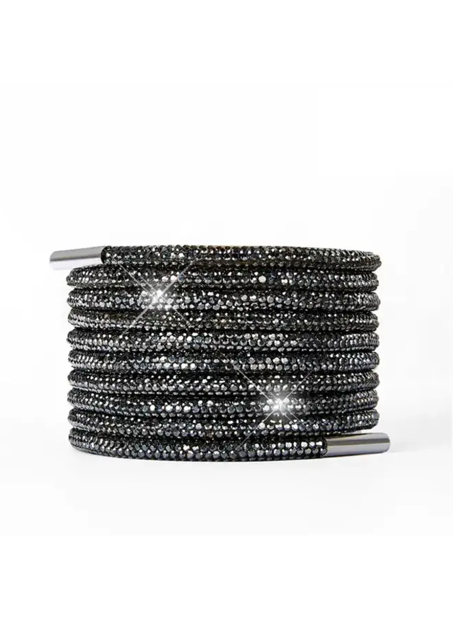 Rhinestone Shoe Laces - Pewter