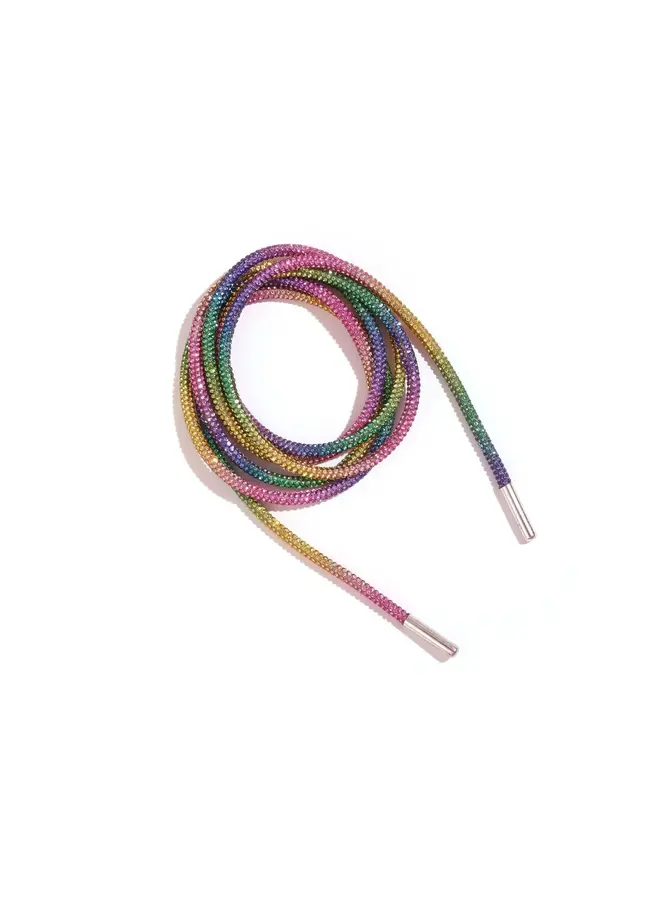 Rhinestone Shoe Laces - Rainbow
