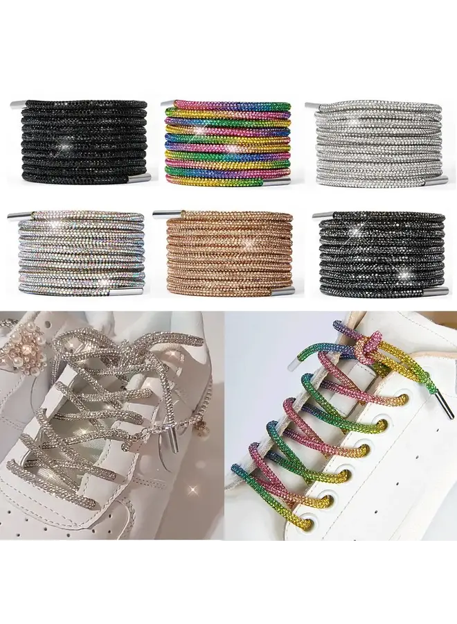 Rhinestone Shoe Laces - Red