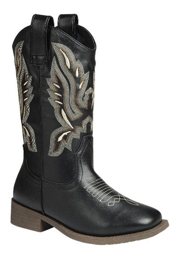Cowboy-01L Casual Boots - Black/Beige