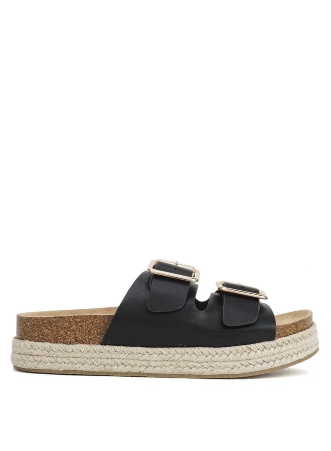 Marfa Platform Sandals - Black Pu