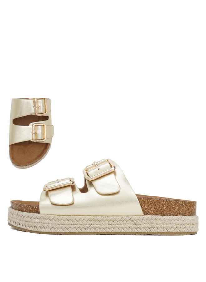 Marfa Platform Sandals - Lt Gold