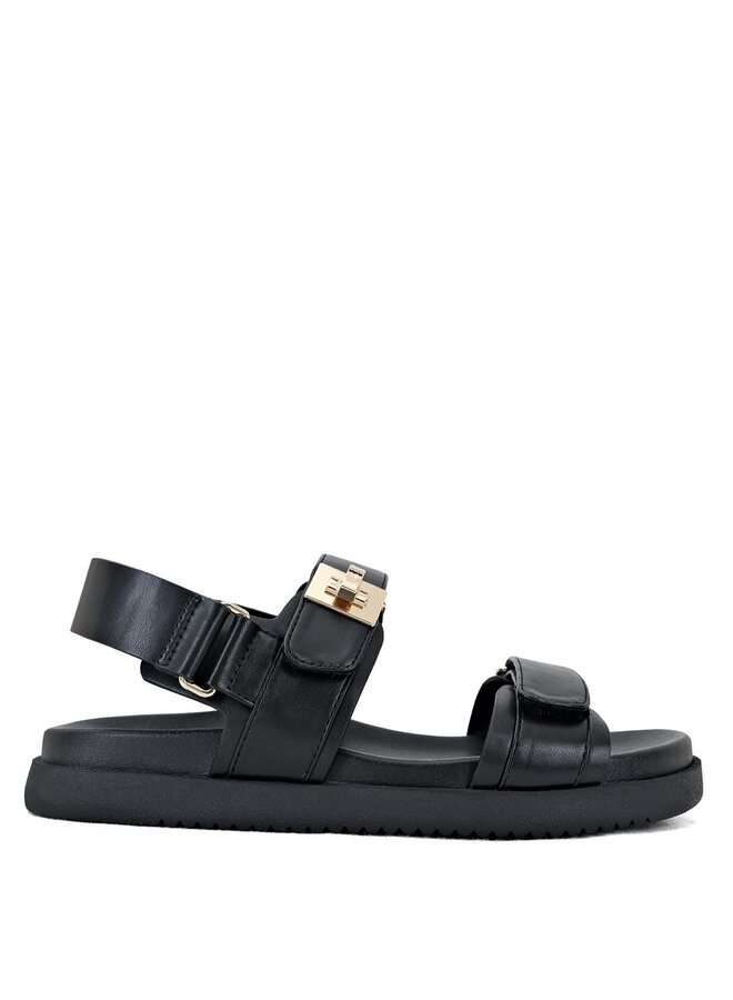 Cobber Casual Sandals - Black Pu