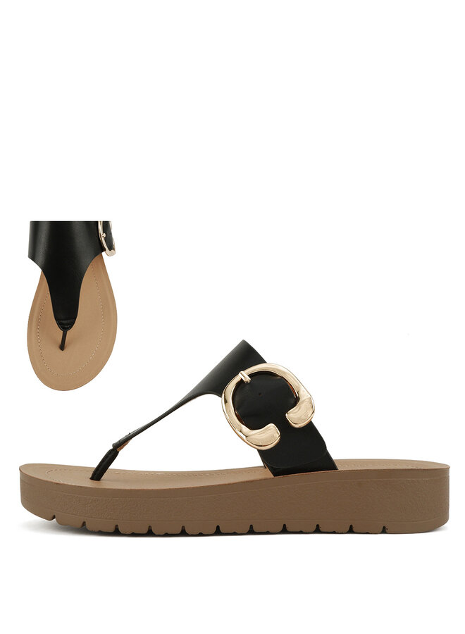 Robert Casual Sandals - Black Pu