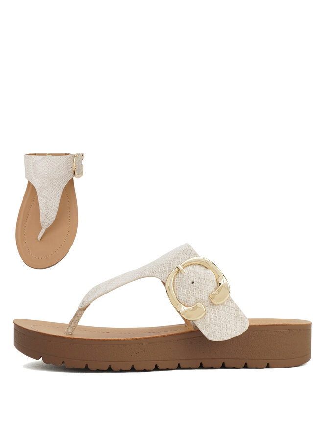 Robert Casual Sandals - Ivory Snake