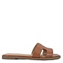 Knit Flat Sandals - Cognac Pu