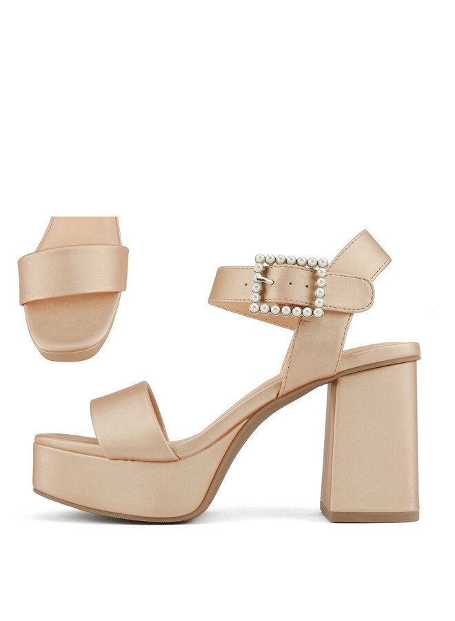 Macey Casual Heels - Champagne Pu