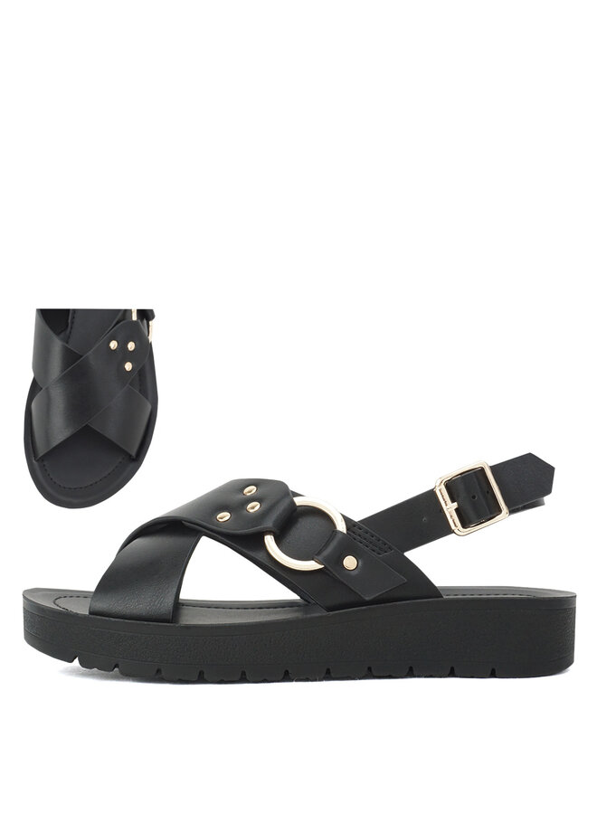 Kirsten Casual Sandals - Black Pu