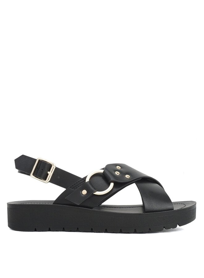 Kirsten Casual Sandals - Black Pu