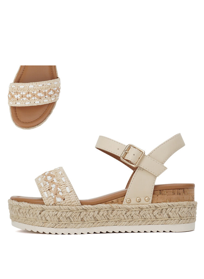 Seeds Platform Sandals - Beige Pu