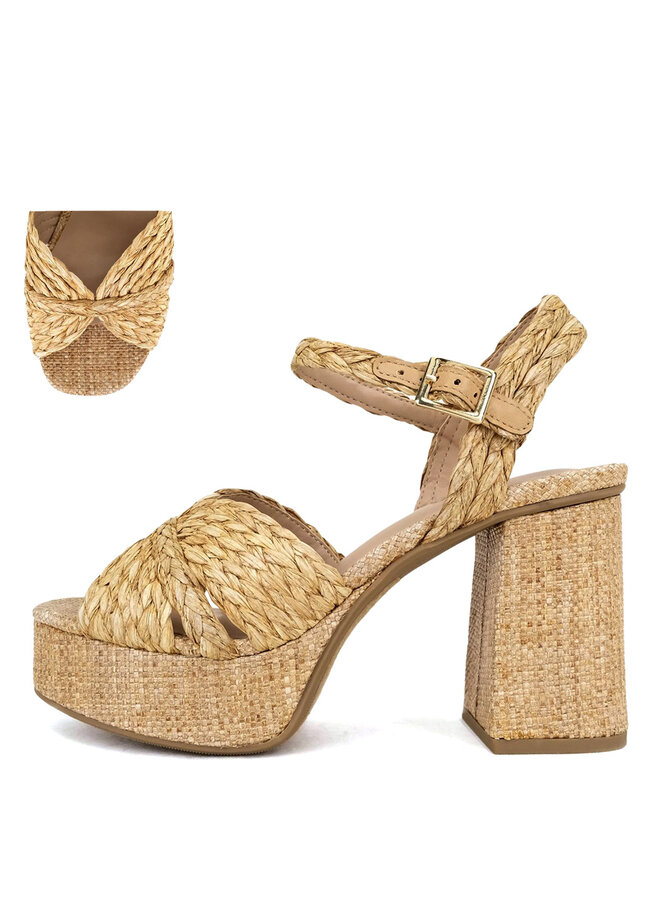 Teacup Casual Heels - Raffia