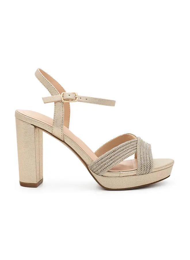 Eva-2 Dressy Heels - Gold Shimmer