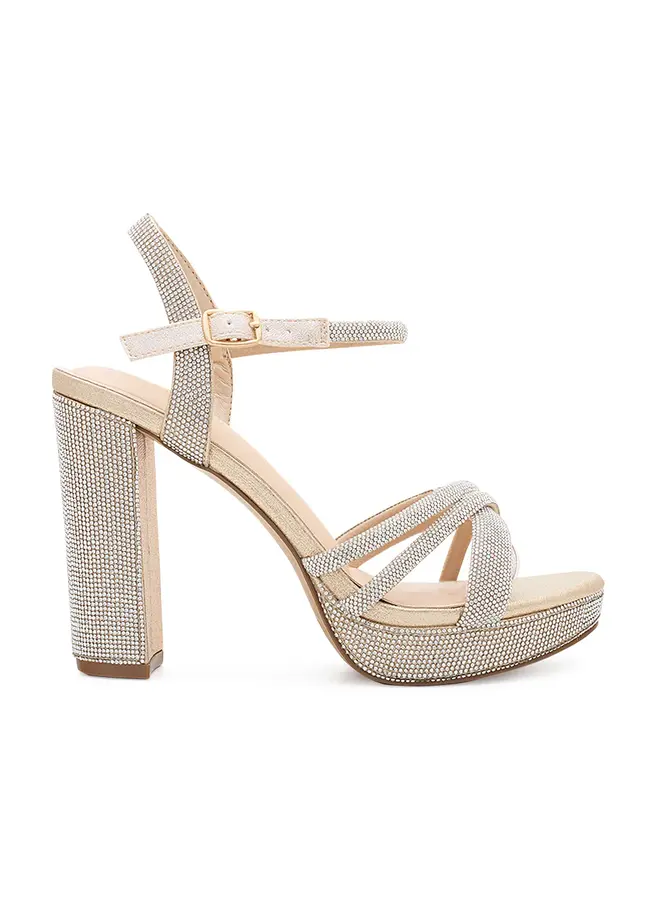 Jane-42 Dressy Heels - Nude Shimmer