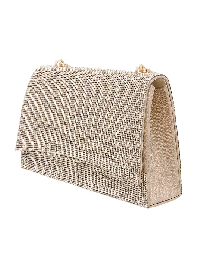 HB-221 Rhinestone Handbag - Gold