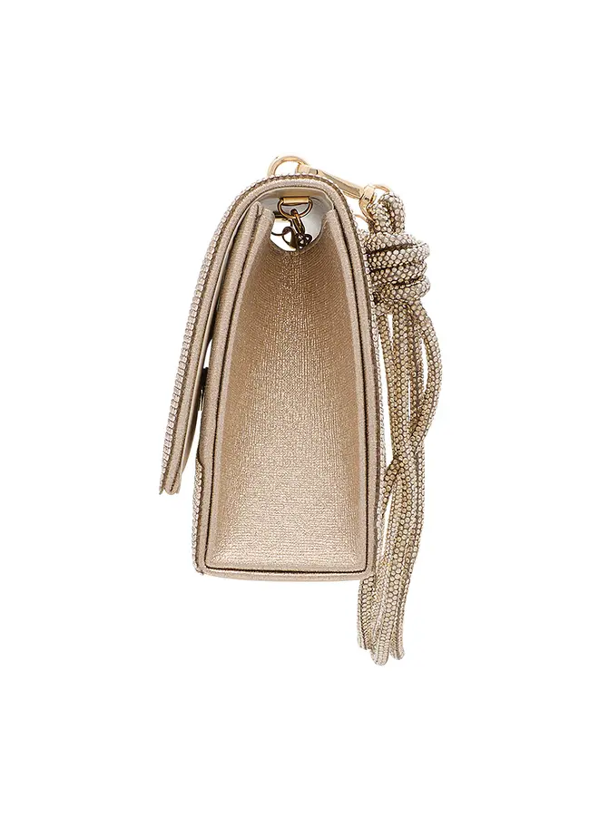 HB-221 Rhinestone Handbag - Gold