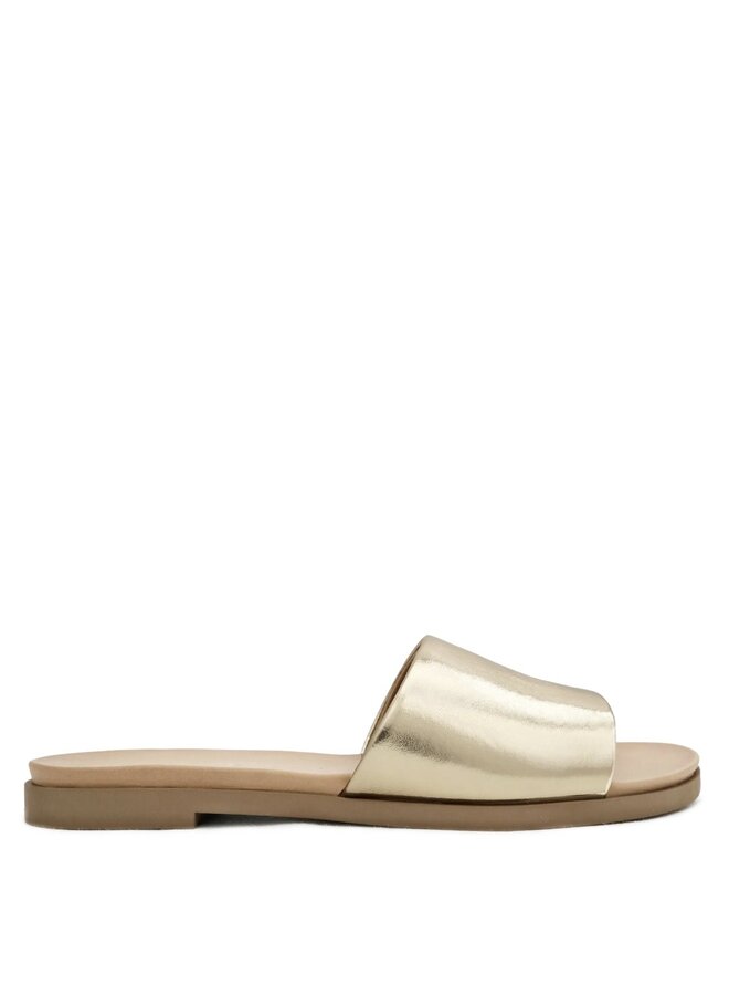 Board Flat Sandal - Gold Pu