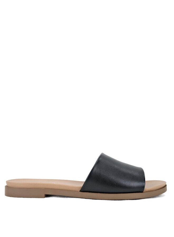 Board Flat Sandal - Black Pu