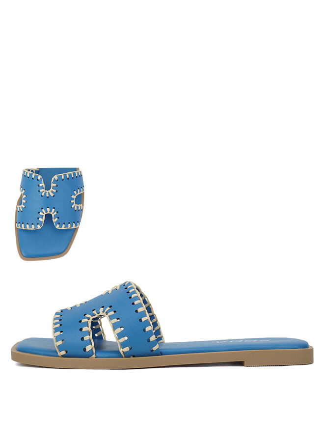Finity Flat Sandal - Blue Pu