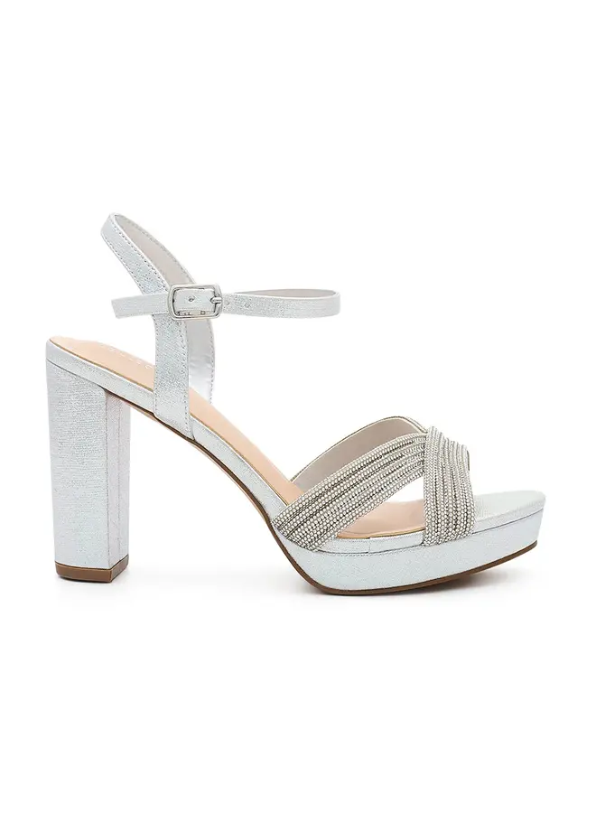 Eva-2 Dressy Heels - Silver Shimmer