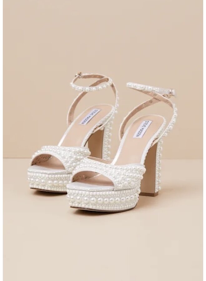 パールが主役【STEVE MADDEN】Assured ドレス プラットフォーム Assured Dressy Heel - Pearl - GLITTER FASHION