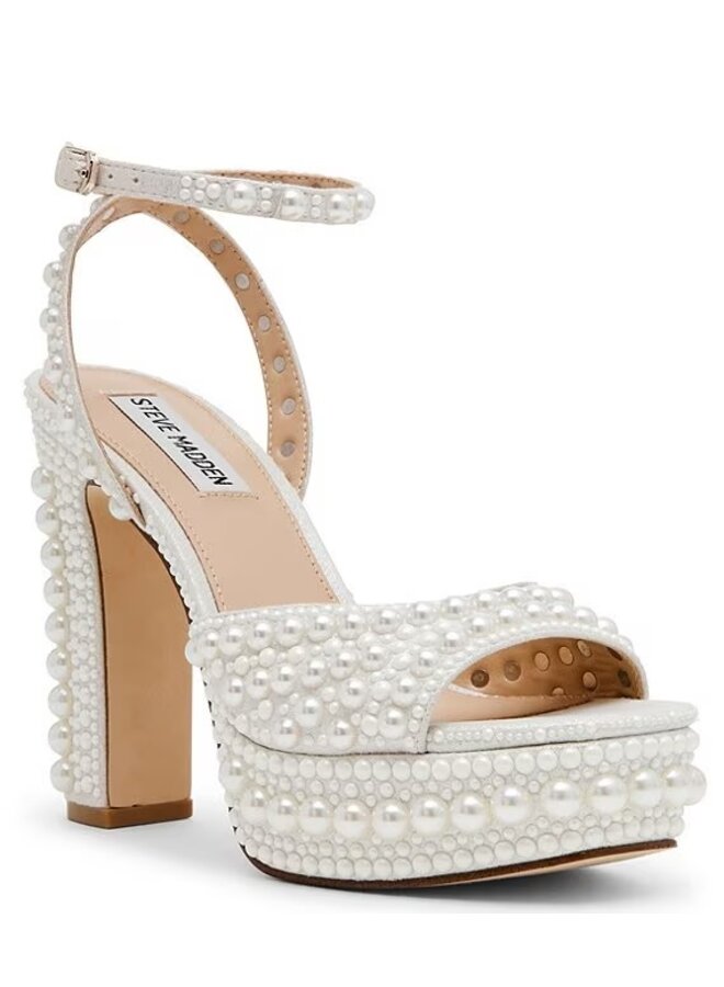 パールが主役【STEVE MADDEN】Assured ドレス プラットフォーム Assured Dressy Heel - Pearl - GLITTER FASHION