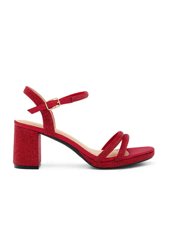 Nelly-10 Dressy Heels - Red Shimmer