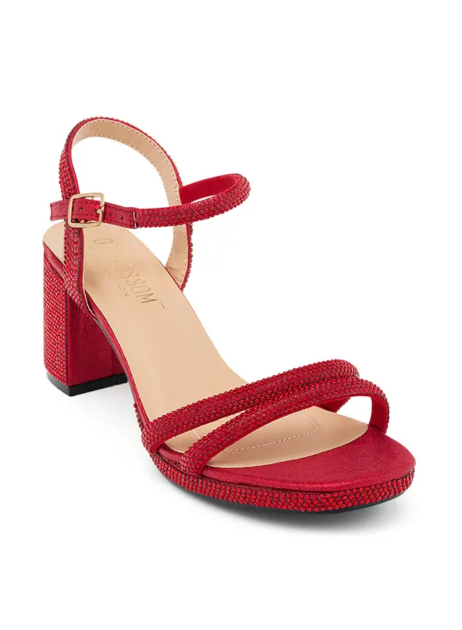 Nelly-10 Dressy Heels - Red Shimmer