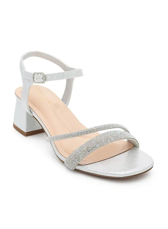 Grace-23 Dressy Heels - Silver Shimmer