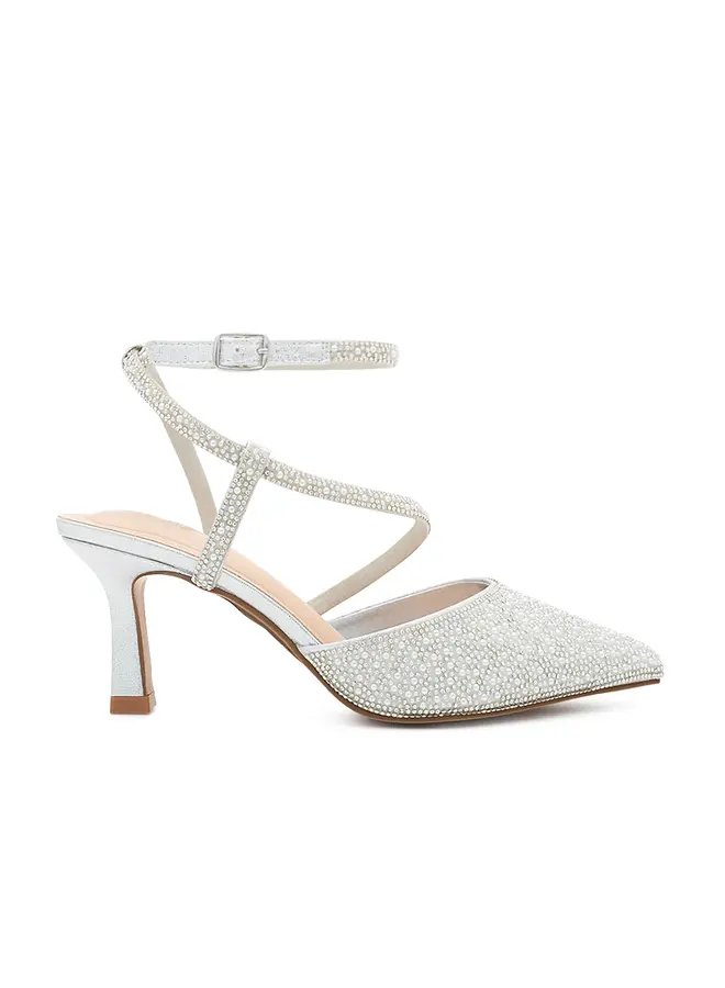 Lexie-3 Dressy Heels - White Pearl