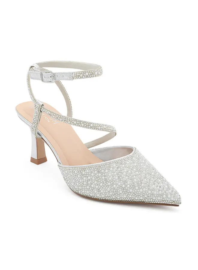 Lexie-3 Dressy Heels - White Pearl