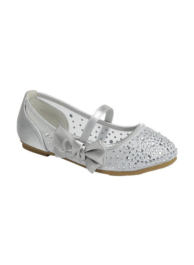 Gloria-10k Girls Flats - Silver