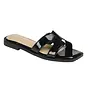 Bold-23 Flat Sandal - Black Patent