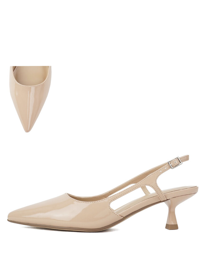 Bell Casual Heels - Dk Beige Patent
